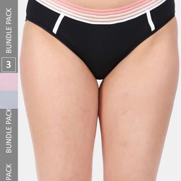 Amour Secret Women Pack Of 3 Anti-Bacterial Mid-Rise Hipster Briefs-picture-5