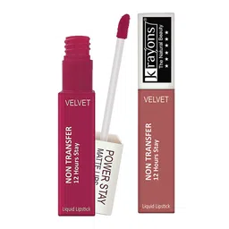 krayons Power Stay Non-Transfer   Matte Liquid Lipstick 4ml Each - Pink Glam 10 & Wow Nude 21-21