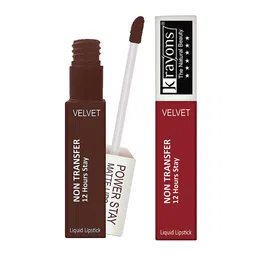 krayons Power Stay Non-Transfer   Matte Liquid Lipstick 4ml Each - Red Rush, Caramel-56