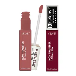 krayons Power Stay Non-Transfer   Matte Liquid Lipstick 4ml Each - Maroon Magic 21 & Wow Nude 09-image-17