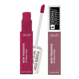 krayons Power Stay Non-Transfer   Matte Liquid Lipstick 4ml Each - Pink Glam & Mauve Glaze-image-19