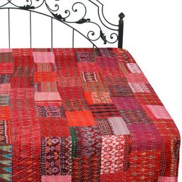 Exotic India Red & Brown Ethnic Motifs 300 TC Queen Bedsheet-image-20