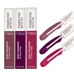 FORFOR Power Stay Set Of 3 Liquid Matte Lipstick-5mlEach-Pink Blush-Cocoa Brown-Peppy Red-11