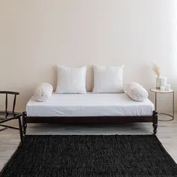 HOMEMONDE Black & White Bohemian Herringbone Reversible Cotton Carpet-42