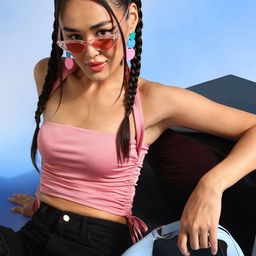 Veni Vidi Vici Mauve Shoulder Straps Fitted Crop Top-picture-34