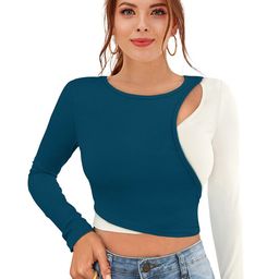 Sanwariya Silk Round Neck Cut-Out Crop Top-image-78