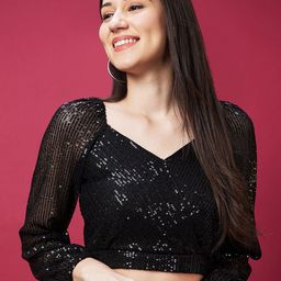 Globus Sequinned Party Crop Top-image-16