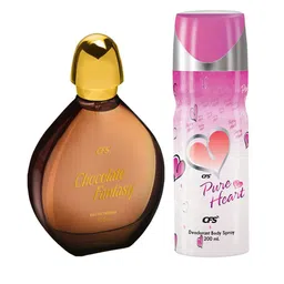 CFS Chocolate Fantasy EDP Long Perfume & Pure Heart Pink Deodorant Body Spray 300ml-2