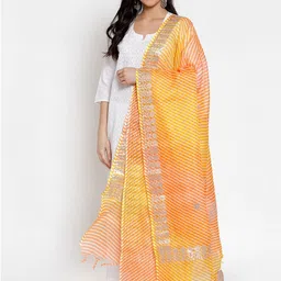 SOUNDARYA Printed Leheriya Dupatta with Gotta Patti-6