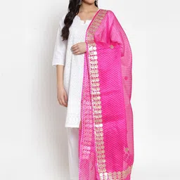 SOUNDARYA Printed Leheriya Dupatta with Gotta Patti-1