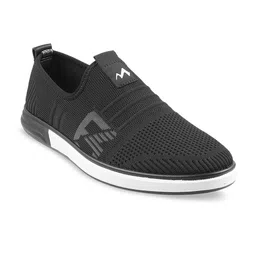 Metro Men Black Woven Design Slip-On Sneakers-picture-31