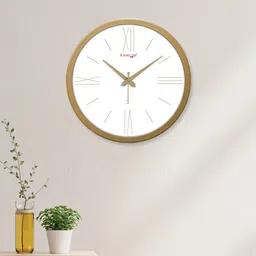 RANDOM Modern Stylish White & Gold-Toned Contemporary Wall Clock-image-18