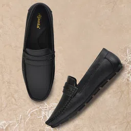 Ajanta Men Textured Lightweight Penny Loafers-image-8