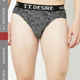 T.T. Men Pack Of 2 Desire Printed Pure Cotton Basic Briefs-picture-4