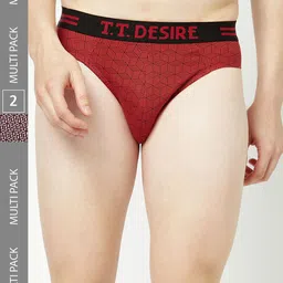 T.T. Men Pack Of 2 Desire 100% Combed Cotton Printed Basic Briefs-51