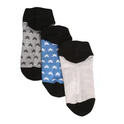 MUTAQINOTI Men Pack of 3 Assorted Patterned Ankle Length Antimicrobial Socks-16