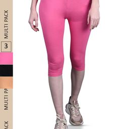 FRENCH KLEIDER Girls Pack of 3 Skinny Fit Mid-Rise Capris-image-76