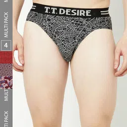 T.T. Men Pack Of 4 Desire 100% Combed Cotton Basic Briefs-45