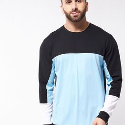 GRITSTONES Men Black Colourblocked T-shirt-image-79