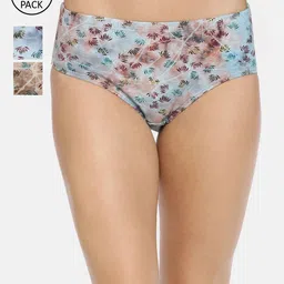 Red Rose Women Pack Of 3 Assorted Hipster Briefs Batik Prt-3XL-image-40