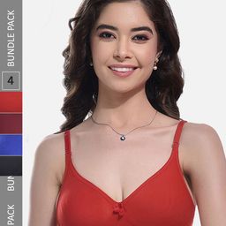 FIMS Pack Of 4 Full Coverage Non-Padded Non-Wired Everyday Bra With All Day Comfort-picture-39