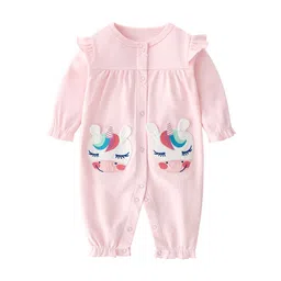 StyleCast Infant Girls Pink Printed Cotton Rompers-image-77