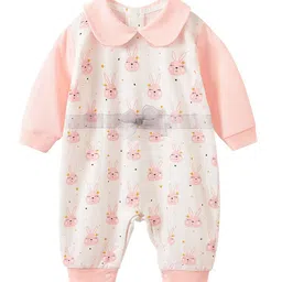 StyleCast Pink Infant Girls Printed Cotton Rompers-image-15