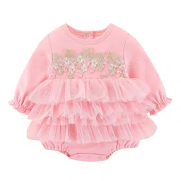 StyleCast Infant Girls Embroidered Layered Cotton Rompers-picture-10
