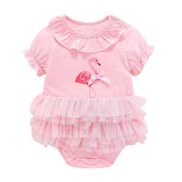 StyleCast Infants Girls Pink Flamingo Printed Cotton  Bodysuit-picture-1
