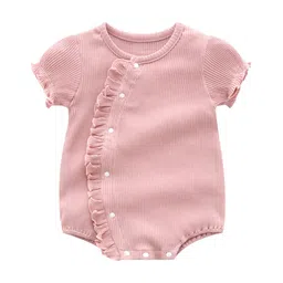 StyleCast Pink Infants Ruffled Cotton Bodysuit-image-9
