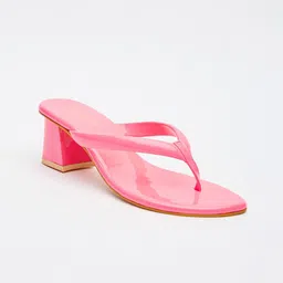 Tokyo Talkies Women Pink Block Heels Sandals-image-42