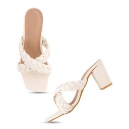 HEELSNFEELS Braided Open Toe Block Heels image 2