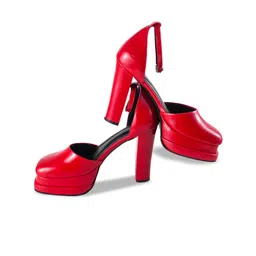 THE WHITE POLE Square Toe Party Platform Heels With Ankle Loop image 1