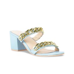 London Rag Blue & Gold-Toned Embellished Party Block Heel Sandals-picture-11