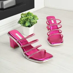 ELLE Embellished Strappy Block Heels image 4