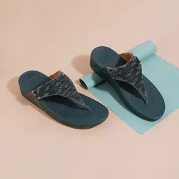 fitflop Textured Open Toe Wedges-16