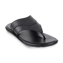 Mochi Men Black Leather Comfort Sandals-image-83