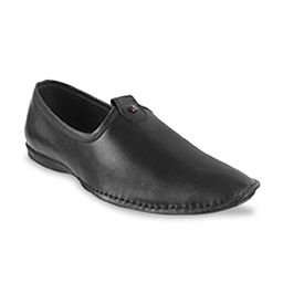 Mochi Men Black Leather Shoe-Style Sandals-image-74