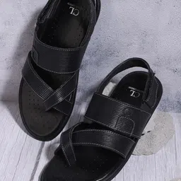 Carlton London Men Black Comfort Sandals-image-73