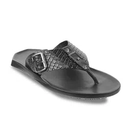 Metro Men Black Leather Comfort Sandals-image-20