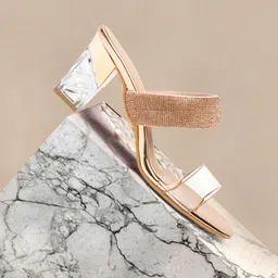 Bruno Manetti Embellished Suede Open Toe Block Heels-39