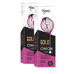 KISRA Set Of 2 Gold Organic Onion Hair Oil for Hair Growth & Hairfall Control - 100ml Each-8