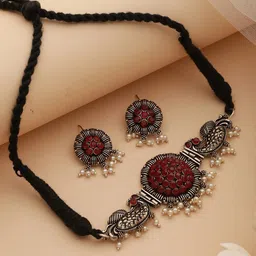 Jazz and Sizzle Silver Plated & Pearl Beaded Jewellery Set-33