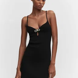 MANGO Knitted Dress with Beaded Bow-picture-23