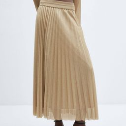 MANGO Shimmer Accordion Pleats Lurex Maxi Skirt-image-36