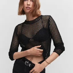 MANGO Women Open Knit Pullover-image-69