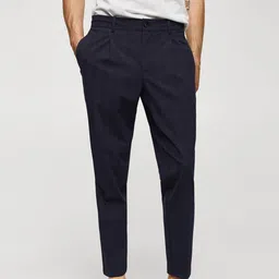 MANGO MAN Checked Slim Fit Trousers-image-47