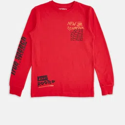 Pantaloons Junior Boys Red Typography T-shirt-picture-12