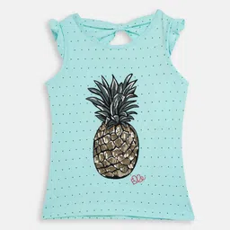ELLE Girls Blue Printed Round Neck T-shirt-image-46