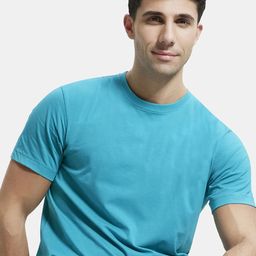 Jockey Men Sea Green Solid Round Neck T-shirt-image-53